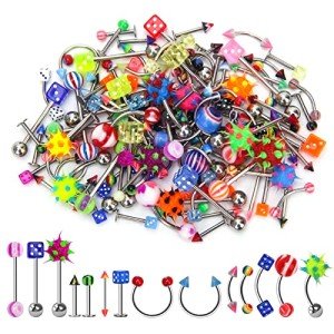 110PCS Handmade Body Jewelry Set – Eyebrow & More