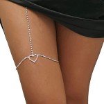Rhinestone Heart Leg and Waist Chain Jewelry