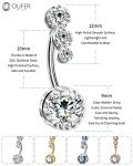 Clear CZ Belly Button Rings - Surgical Steel