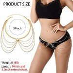 Gold Rhinestone Body Chain for Women and Girls
