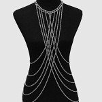 Silver Body Chain Crossover Jewelry for Women