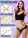 Gold Rhinestone Body Chain for Women and Girls