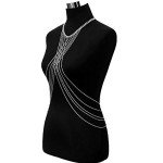 Silver Body Chain Crossover Jewelry for Women