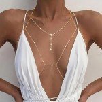 Gold Crystal Body Chain for Women
