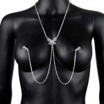 Rhinestone Butterfly Body Chain Necklace for Nipple