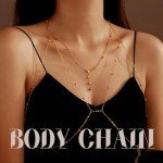 Gold Crystal Body Chain for Women