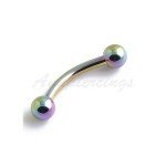 Titanium Anodized Curved Barbells Eyebrow Rings