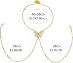 Rhinestone Butterfly Body Chain Necklace for Nipple