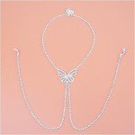 Rhinestone Butterfly Body Chain Necklace for Nipple