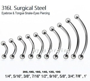 Curved Barbell Eyebrow Ring - Multiple Sizes