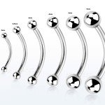 Curved Barbell Eyebrow Ring - Snake-Eyes Design