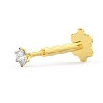 14K Gold Natural Diamond Nose Pin Stud