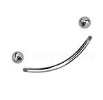 Curved Barbell Eyebrow Ring - Snake-Eyes Design