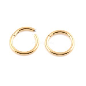 Gold Color Hinged Segment Nose Ring & Clicker