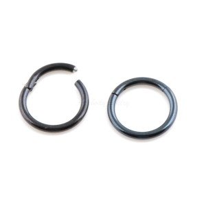 Black Hinged Segment Nose Ring & Septum Clicker