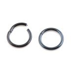 Black Hinged Segment Nose Ring & Septum Clicker