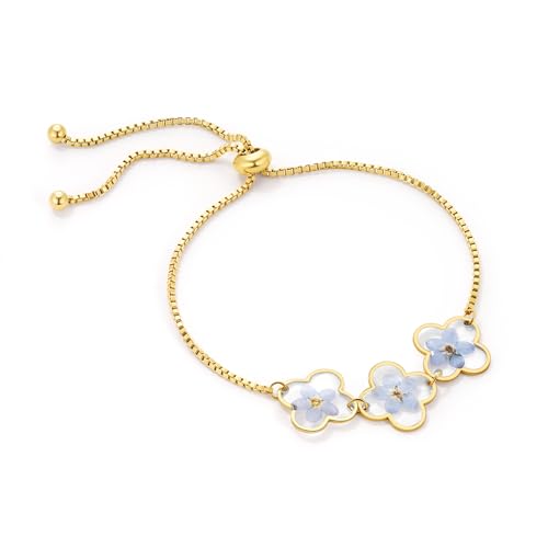 Real Wildflowers Bracelet - Nature-Inspired Dainty Floral Jewelry
