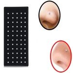 60PC Silver Stainless Steel CZ Nose Rings Set