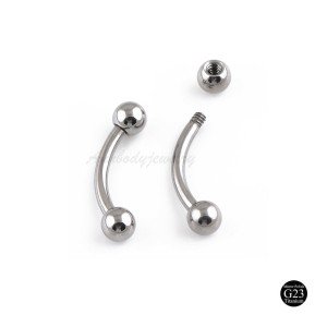 G23 Titanium Ball Curve Barbell Eyebrow Ring