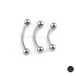 G23 Titanium Ball Curve Barbell Eyebrow Ring