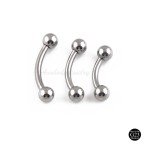 G23 Titanium Ball Curve Barbell Eyebrow Ring