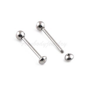 Solid Titanium 14G Tongue Barbell Jewelry
