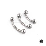 G23 Titanium Ball Curve Barbell Eyebrow Ring