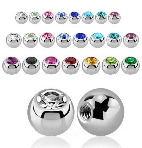 5-Pack Surgical Steel Gem Ball Body Jewelry