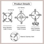 6 Pcs Non-Piercing CZ Stainless Steel Nipple Rings