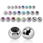 5-Pack Surgical Steel Gem Ball Body Jewelry