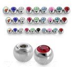 5-Pack Surgical Steel Gem Ball Body Jewelry