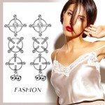 6 Pcs Non-Piercing CZ Stainless Steel Nipple Rings