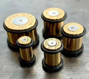 Gold Plated 357 Magnum Bullet Ear Plugs