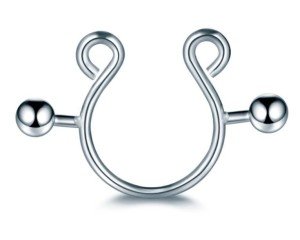 Dangle Non-Piercing Stainless Steel Nipple Rings