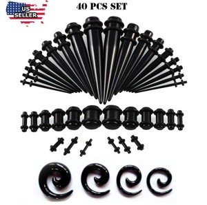 40-Piece Acrylic Ear Stretching Kit Set