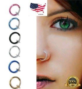 Silver Plated Clip-On Hoop Body Jewelry