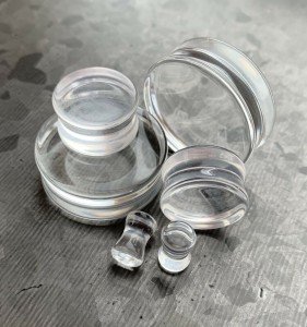 Double Flare Flat Glass Ear Plugs – Pair