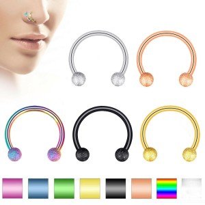 Surgical Steel Horseshoe Nose & Septum Jewelry Set