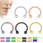 Surgical Steel Horseshoe Nose & Septum Jewelry Set