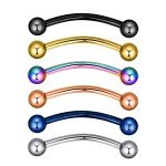 Surgical Steel Curved Barbell Piercing Rings Set