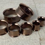 Chocolate Gold Steel Double Flare Tunnel Plugs
