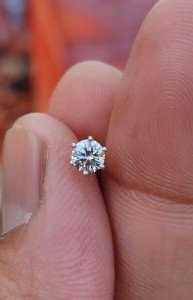 Natural Diamond 14K Yellow Gold Nose Pin