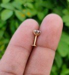 Natural Diamond 14K Yellow Gold Nose Pin
