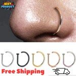 5 Pack Non-Piercing Stainless Steel Nose Rings