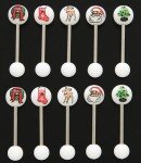 30pcs Holiday Print UV Acrylic Tongue Rings