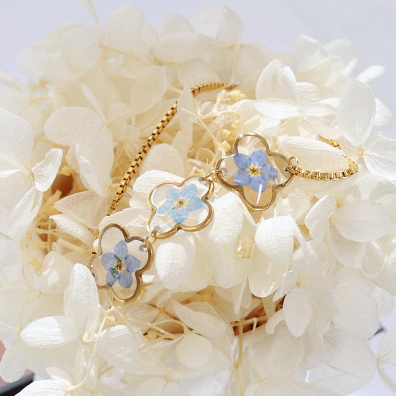 Real Wildflowers Bracelet - Nature-Inspired Dainty Floral Jewelry