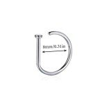 5 Pack Non-Piercing Stainless Steel Nose Rings