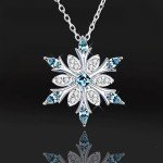 Sparkling Snowflake Pendant Necklace with Zirconia