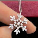 Sparkling Snowflake Pendant Necklace in Handmade Style