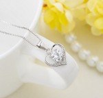 Sterling Silver Heart CZ Pendant Necklace 18